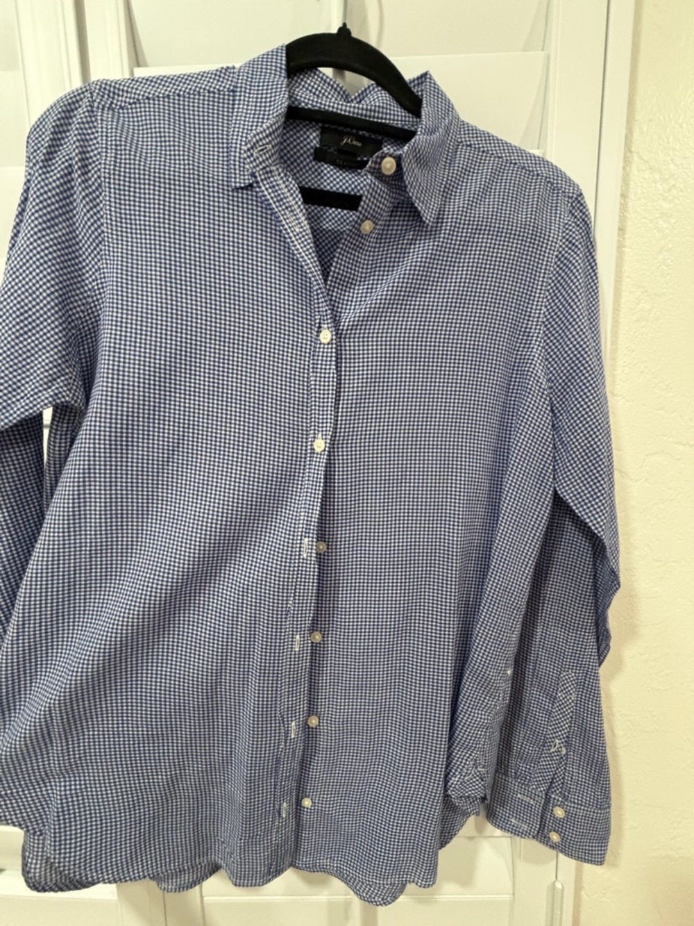 J.Crew Blue Micro-Check Button-Down Shirt